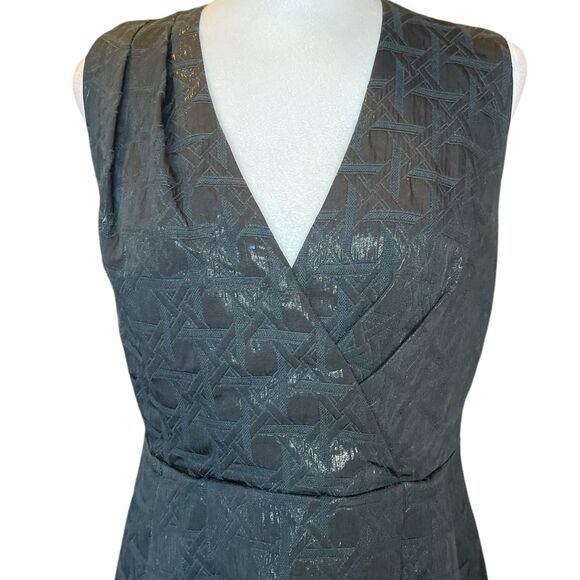 Kirna Zabete For Target Dress Black Metallic Jacquard Wrap A Line Womens Size 10 - Picture 5 of 12